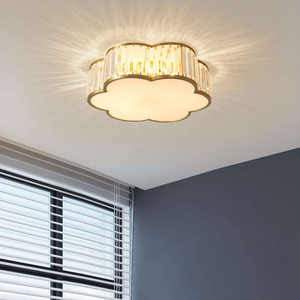 Modern Luxury Gold LED Crystal <b>Ceiling</b> Lamp Elegant <b>Flower</b> Shape Acrylic Cover Metal Base IP65 for Living Room - Product Image 3