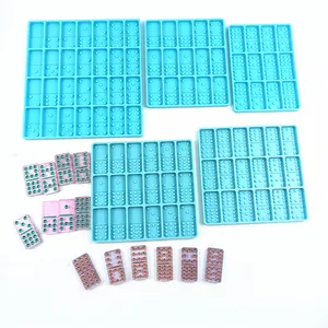 5044 + 4004 + 4005 Cetakan Domino 12 Dobel 5 Buah untuk Satu Set Cetakan Silikon untuk Membuat Tangan Domino