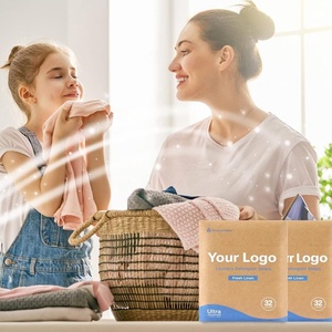 Suministro de fábrica, hojas de detergente para ropa solubles desechables ecológicas, tabletas de limpieza sólidas biodegradables con aroma fresco - Product Image 5