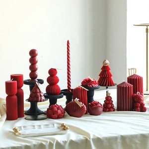 Vela Aromática de Cera de Soja Ecológica, Personalizable con Logotipo, sin Llama, Roja, de Larga Duración, Natural y Orgánica, Decoración para el Hogar de Pascua - Product Image 4