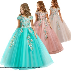 Abito <span class=keywords><strong>da</strong></span> principessa per ragazze in pizzo lungo stile nuziale con gonna in garza soffice Cross-Border per feste e compleanni per <span class=keywords><strong>bambini</strong></span> - Product Image 2