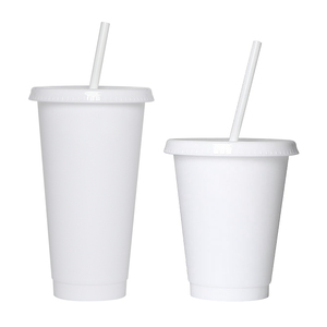 <span class=keywords><strong>Gobelet</strong></span> réutilisable personnalisé en PP transparent <span class=keywords><strong>noir</strong></span> avec couvercle et paille pour boissons froides - Product Image 5