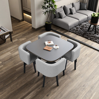 Ensemble de table à manger ronde moderne de luxe comprenant quatre chaises et une table basse, design gain de temps pour hôtel, appartement, villa