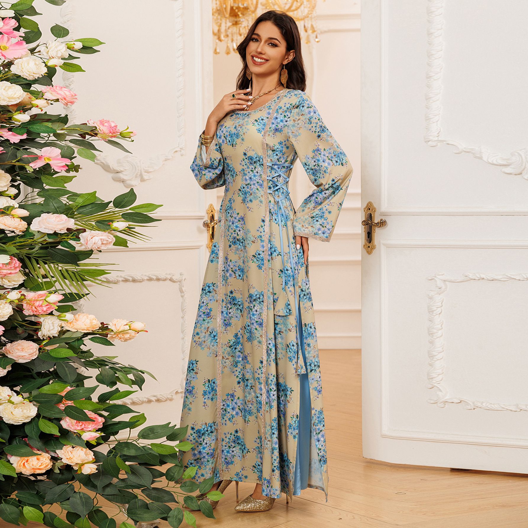 sachin and babi light blue dress Bohemian Floral Maxi Dress: Summer Long & Elegant V-Neck Robe. Best Seller!  from Dhgate Basic & Casual Dresses