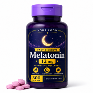 Etiqueta Privada OEM, Certificado GMP, 12 mg de Potencia, Vegetariano, Apoyo Nocturno, Sueño Reparador, Relajación, Melatonina, Tableta de Disolución Rápida - Product Image 1