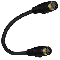 Câble coaxial mini DIN 4 broches plaqué or, femelle-femelle, paire torsadée, gaine PVC, vidéo, audio, S-Vidéo, alimentation pour moniteur et haut-parleur