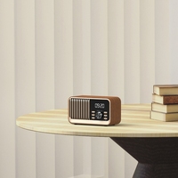 Nieuwste Retro Design 6-In-1 Draadloze Oplader Speaker Hifi Geluidskwaliteit 8W Wekker Multifunctionele Qc3.0 5V/3a 5W 10W Uitgang