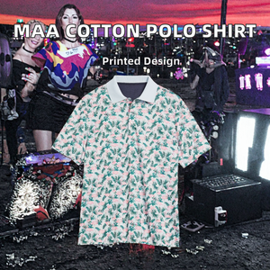 Camiseta Polo de Algodón para Hombre 6592 MAA B898-01-02, Manga Corta, Resistente, Gruesa, con Bordado de Flores, Rayas y Color Sólido - Product Image 2