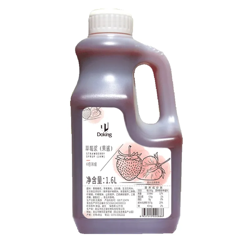 Doking hot sells syrup and puree Strawberry Concentrated Fruit syrup Strawberry puree for Bubble tea ingredients
