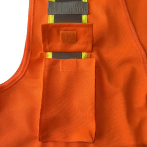 Chaleco de seguridad de construcción reflectante ANSI Clase 2 Malla de poliéster de alta visibilidad con bolsillos y cremallera - Product Image 5