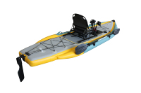 Kayak à Pédales Gonflable Vicking12' Nouveau Design en PVC avec Propulsion par Aileron, Écologique, Léger et Pliable pour Utilisation en Extérieur