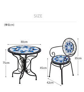 Conjunto de <span class=keywords><strong>mesa</strong></span> <span class=keywords><strong>y</strong></span> silla de estilo europeo para exteriores, conjunto de tres piezas para patio, balcón <span class=keywords><strong>y</strong></span> <span class=keywords><strong>terraza</strong></span> - Product Image 6