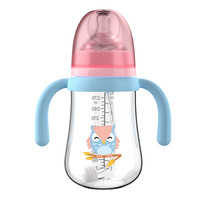 Bouteille de lait pour bébé anti-colique personnalisée avec logo, 7 oz, 210 ml, col large confortable avec tétine souple, biberon pour nourrissons