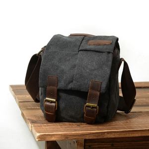 BSCI Factory Custom Water Resistant <b>Camera</b> <b>Bag</b> Canvas Leather Trim <b>Camera</b> <b>Messenger</b> <b>Bag</b> - Product Image 6