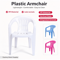 Chaise de jardin en plastique de qualité supérieure, chaise en plastique PP bon marché, chaise en plastique à dossier bas, fauteuil empilable