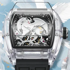 Reloj Mecánico Automático para Hombre Mark Fairwhale, 46MM, Caja de Acrílico, Correa de Goma, Resistente al Agua, Luminoso, Diseño de Totem Bai Ze, FW-6900 - Product Image 2