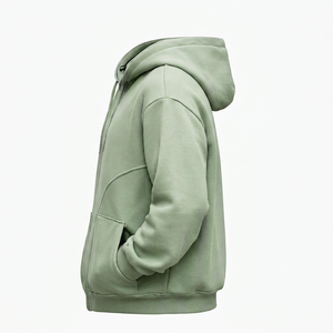 Sweat à capuche surdimensionné respirant pour homme, 100 % coton épais, avec logo personnalisé, fermeture éclair intégrale, design masque de ski, vierge, vente en gros - Product Image 6
