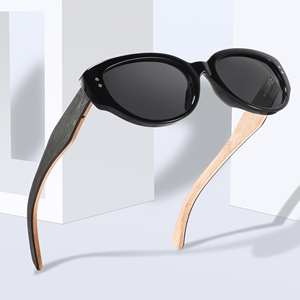 CONCHEN Lunettes de soleil en bois à la mode 3 + 2 avec charnière à ressort TAC Lunettes de soleil unisexes pour temple en bois polarisées - Product Image 2
