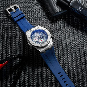 ONOLA 6805 <b>Men's</b> Luxury Fashion Square Alloy Chronograph Sport <b>Watch</b> with Silicone Band and Glass Dial - Product Image 6