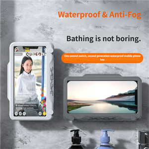 <span class=keywords><strong>Support</strong></span> mural étanche pour téléphone de douche, idéal pour hôtels, anti-buée, écran <span class=keywords><strong>tactile</strong></span>, commande en gros - Product Image 2