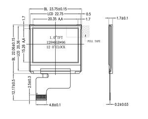 Hoge Kwaliteit 128*96 Resolutie Tn Kleine Vierkante 1 Inch Tft Spi 4 Wire Interface - Product Image 4
