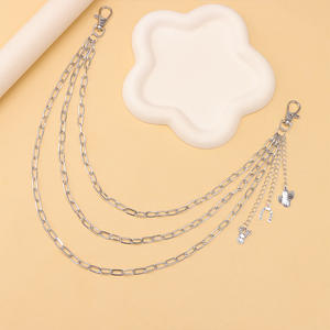 Cadena de cintura unisex estilo punk de varias capas, cadena corporal de aleación de zinc con diseño de cactus y herradura, estilo hip hop, moda casual. - Product Image 6