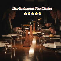 Lampe de table sans fil de luxe en marbre, à commande tactile, à intensité variable, tête plate, pierre lourde, batterie 5000 mAh, veilleuse 2700K, étoiles