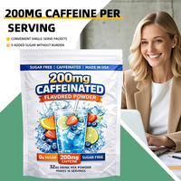 Mélange de poudre de boisson caféinée sans sucre 32oz, 200mg de caféine, boost d'énergie et de concentration, saveur rafraîchissante, dissolution rapide, portable, pour usage quotidien