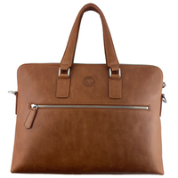 Sacoche d'Ordinateur Portable Vintage en Cuir Véritable pour Homme
