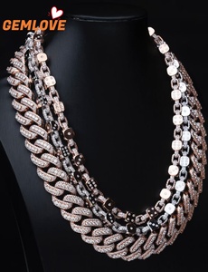 Collar GEMLOVE de Cadena Cubana Estilo Hip-Hop, 3 mm, Lujo Ligero, Oro 14K con Diamantes Incrustados - Product Image 3