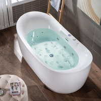 Baignoire de massage à remous autoportante d'intérieur en acrylique avec jets d'air, bain à remous Jacuzzi