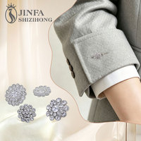 RB002 kustom mode logam perhiasan kristal mutiara bunga jahitan Aksesori Rhinestones mutiara mewah tombol untuk tas pakaian
