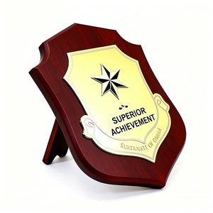 Khiên gỗ bạc vàng tùy chỉnh với logo cá nhân, bán buôn khiên gỗ có logo, hộp quà tặng tùy chỉnh - Product Image 1