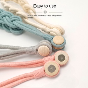 Magnetic <strong>Curtain</strong> <strong>Grey</strong> Holdbacks Simple Tied Rope <strong>Curtain</strong> <strong>Tie</strong> <strong>Backs</strong> for Window <strong>Curtain</strong> Decoration - Product Image 3