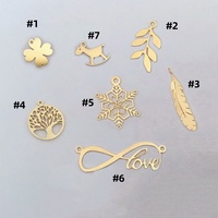 Multi Style 14K Gold Filled Charms Snowflake Flower Leaves Tree of Life Infinity LOVE Letter Pendant for DIY Jewelry Making