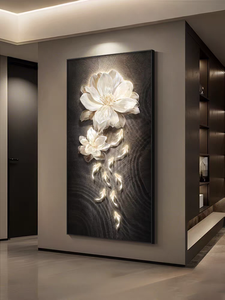 Arte Mural Impreso de Alta Definición para Decoración de Sala de Estar Moderna - Cuadro Decorativo con Fondo de Mariposas y Flores - Product Image 3
