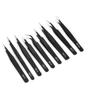Set di 9 Pinzette Antistatiche in Acciaio Inox ESD, Strumenti di Precisione per Riparazioni Industriali, Elettronica e Saldatura - Product Image 3