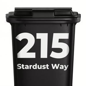 Autocollants personnalisés pour poubelles - Numéros de maison et noms de rue en vinyle pour poubelles, étiquettes pour poubelles extérieures - Product Image 1