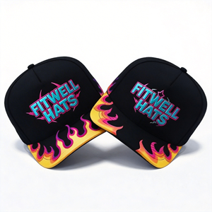 Gorras de Béisbol Unisex Ajustables de 5 Paneles con Diseño de Llama, Gorras con Logotipo Bordado Personalizado - Product Image 3