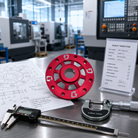 Disque à bride rouge anodisé en alliage d'acier inoxydable usiné CNC sur mesure 3/4/5 axes pour pièces de modification automobile et aéronautique