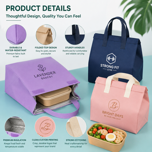 Sac isotherme jetable pour aliments chauds et froids, en aluminium imperméable, avec impression personnalisée du logo, pour livraison à emporter, en non-tissé - Product Image 2