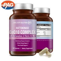 Complément enzymatique en capsules HPMC de Nattokinase, Serrapeptase, CoQ10 et Vitamine K2 MK7, Marque Blanche, Complexe Nattokinase CoQ10