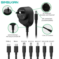 Simsukian Échantillons gratuits Adaptateur secteur universel 5V 6V 8.4V 9V 0.5A 1A 1.5A 2A AC DC Power Adapter Supply