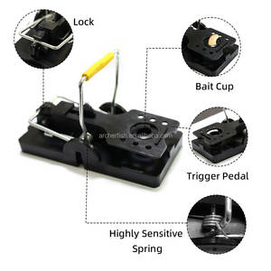 Dayanıklı ABS malzeme katı siyah Metal fare yapış tuzak kapalı ve açık haşere kontrolü için kolay kurulum - Product Image 2