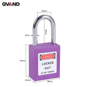 38 मिमी स्टील शॉककल उद्योग सुरक्षा पैडलॉक के लिए उपयुक्त मास्टर के साथ सुरक्षा पैडलॉक - Product Image 4