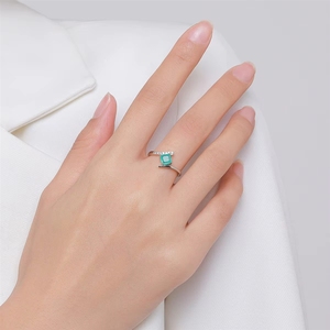 Original-Design S925 Sterling Silber Galvanisierter Ring mit Viereckiger Form, Koreanischer Stil Modischer Eleganter Damenring - Product Image 2