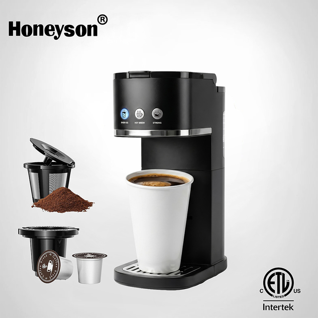 Electric K Cup Pod & Tea 3-in-1 Single Serve Coffee Maker with Auto Shut-Off 16 oz Capacity for Ground Coffee