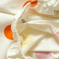 Drap-housse 100 % coton biologique, motif pois rétro coloré, ultra doux, léger et durable, taille Queen, extensible