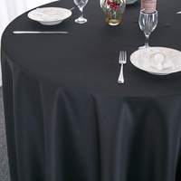 Nappe ronde d'hôtel noir armure toile Polyester couverture de drap de Table pour mariage Banquet fête Table décor dîner nappe