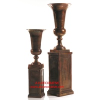 Grand Vase à fleurs en cuivre de luxe, finition Antique, pour mariage et fêtes, Vase à fleurs de décoration